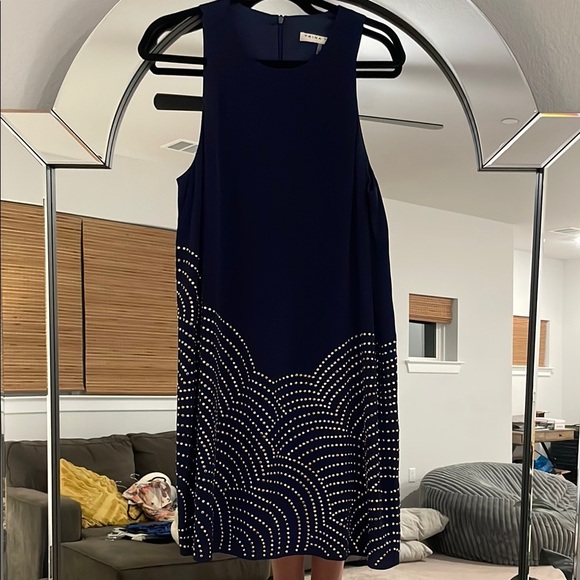 Trina Turk Midnight Blue Dress with Ivory Accents - Picture 2 of 6